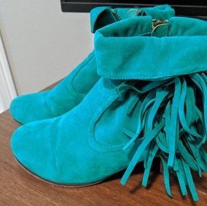 Jax Teal Suede Boots